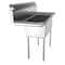 Koolmore 2 Compartment Stainless Steel NSF Commercial Kitchen Prep & Utility Sink with 2 Drainboards SB151512-15L3 - alternate 5